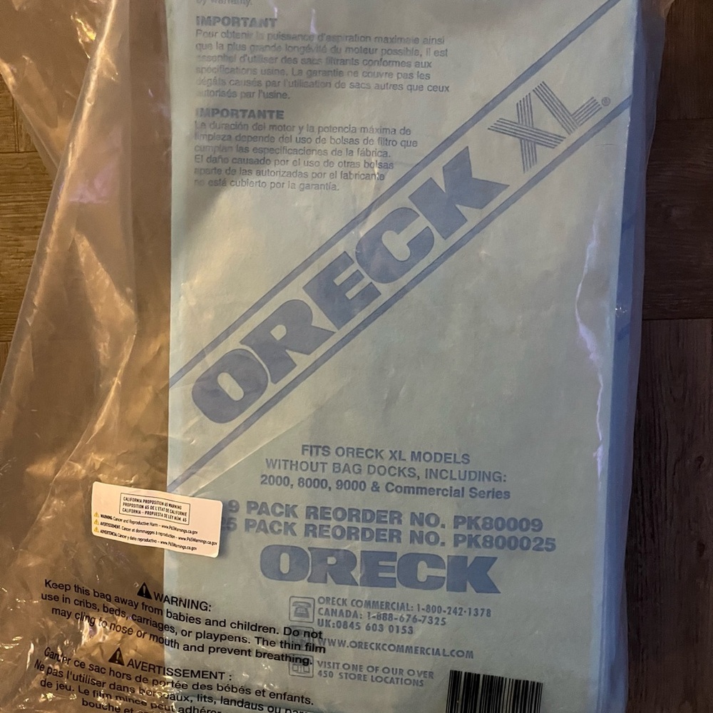 (24ct) Oreck XL PK800025 Upright Vacuum Bags 2000 8000 9000 Commercial